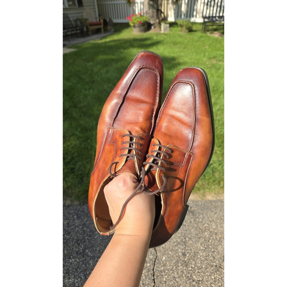 Magnanni Diversa 20689 Mens 9.5 M Brown Cognac Leather Split Toe Derby Spain